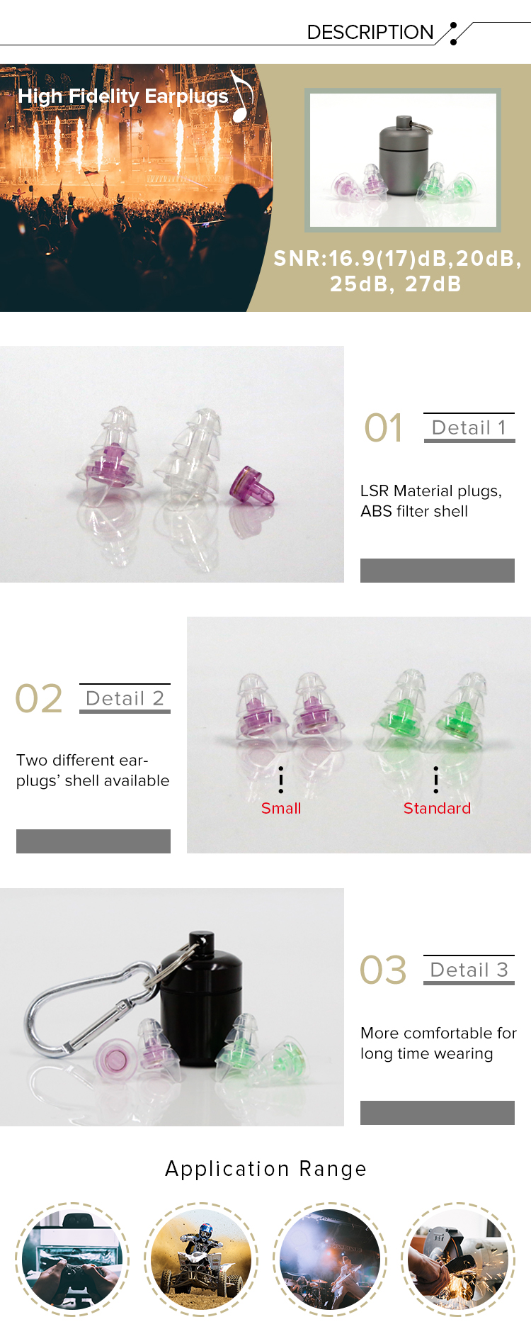 Certified Musical Filter Ear Plugs detail