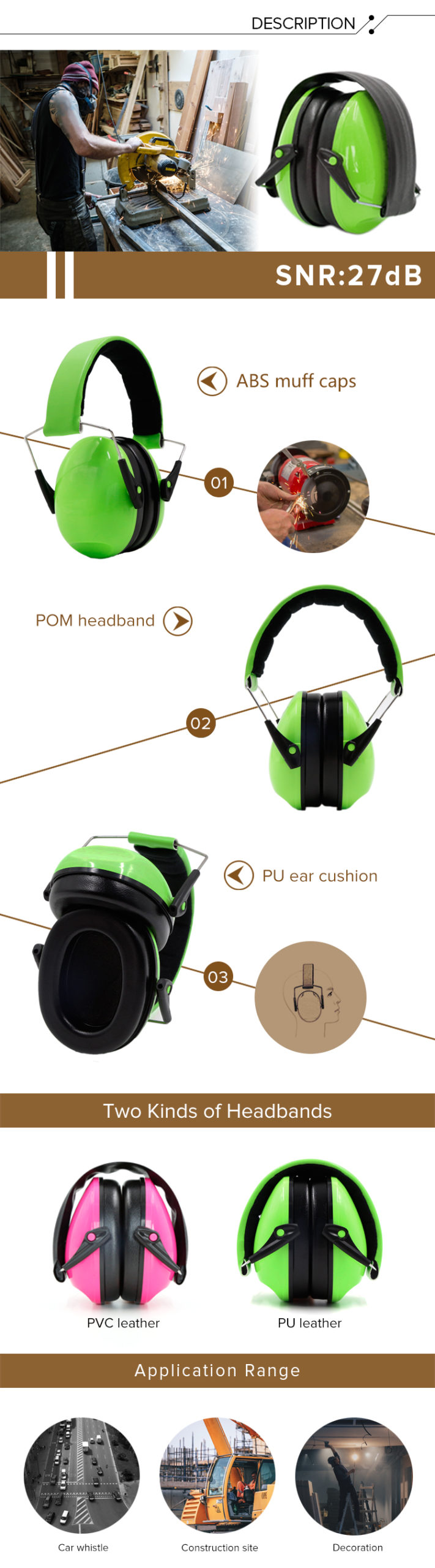 SA-8-1 Customizable Headband Baby Ear Muffs Detail